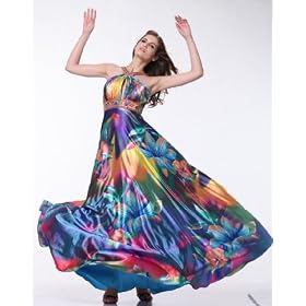 Buy 2140 SATIN HIGHT NECK PRINT EVENING PROM LONG GOWN by Cinderella