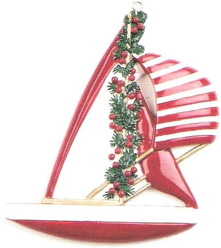 Sailboat with Garland Christmas Ornament