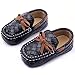 Weixinbuy Toddler Baby's Faux Leather Loafers Soft Flat Boat Shoe Black 4-8M