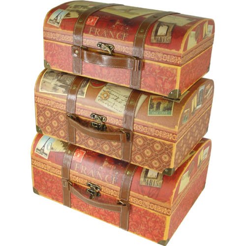 France Travel Punch Studio Large Nesting Trunk Boxes Set