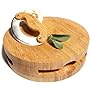 Pinzon Round Bamboo Chopping Block with Inset Mezzaluna