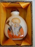 Chinese Enamel Glass Snuff Bottle : Longevity God