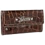 Women's Celeste Brown Synthetic Leather Tri-Fold Wallet: Brown Tri-Fold