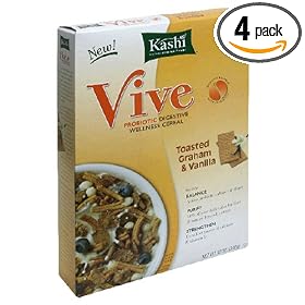 Kashi Vive Probiotic Digestive Wellness Cereal, 12-Ounce Box (Pack of 4)