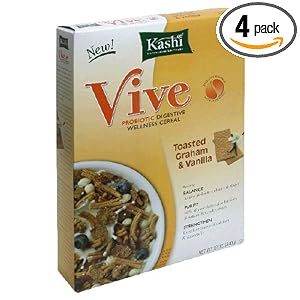 Kashi Vive Probiotic Digestive Wellness Cereal, 12-Ounce Box (Pack of 4)