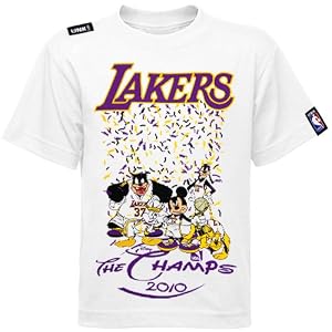 Los Angeles Lakers Preschool White 2010 NBA Champions Disney Confetti T-shirt