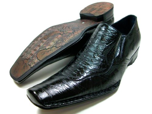 Mens Black Faux Snake Skin Delli Aldo Loafer Dress Casual Shoes Styled in Italy