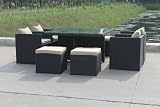 Polyrattan Sitzgruppe  Quadro Easy  Gartenmöbel von MP Home & Garden® #471r