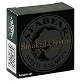 SeaBear Smoked Pacific Oysters, 3.0-Ounce Units   (Pack of 4)
