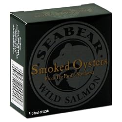 SeaBear Smoked Pacific Oysters, 3.75-Ounce Units   (Pack of 4)