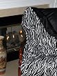 Zebra with Black Satin | Faux Fur Throw | 60 Inches by 70 Inches