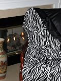 Zebra with Black Satin | Faux Fur Throw | 60 Inches by 70 Inches