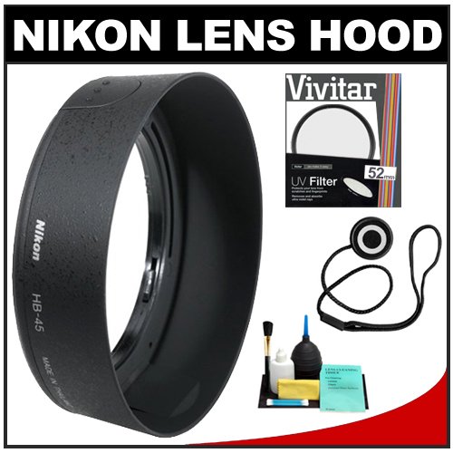 Nikon HB-45 Bayonet Lens Hood for Nikon 18-55mm VR DX AF-S Zoom-Nikkor + Filter + Accessory Kit (with D40, D60, D90, D3000, D3100, D5000 & D7000 Digital SLR Camera)