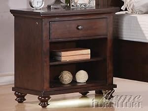 3 Acme 21383 Aceline Nightstand With Led 1 Drawer Walnut Finish Chests Of Drawers Tu Dau Giuong