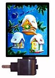 Christmas and Winter Night Light - Snowed In - Bird Feeders