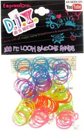 Expressions Girl / D.I.Y. 100-piece Rainbow Color Silicone Band Bracelet Loom Refill Pack by Almar Sales Company