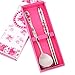 Sealike Metal Stainless Steel Chopsticks and Spoon Set Pink Rose Pattern with Stylus