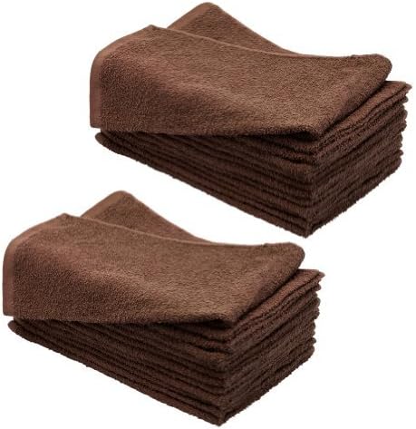 24 Pack 16 x 27 Cotton Hair Drying Towels Chocolate Brown by Altima Plus