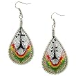 Silk Threaded Stainless Steel Earrings - Red Yellow Green Black