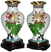 Vintage Chinese Cloisonne Vases - Set of 2, Plum Blossoms for Long Life