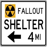 Street & Traffic Sign Wall Decals - Fallout Shelter Directional Sign - 12 inch Removable Graphic