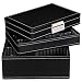 Gents Black mini Stackers Cufflink Watch and Ring Jewelry Storage Box Set of all 3 Trays