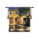 Review ArtExpression  / Estranque - Artist: Poch Romeu - Fabric Size: 53.00 by 46.00 inches Wall Tapestry with hanging rods and tassels included