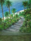 10x20 Tropical Path Scenic Muslin Background Backdrop