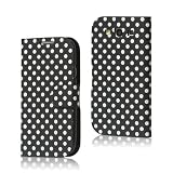 Black and White Polka Dot Pattern Magnetic Flip Hard Leather Case with Stand For Samsung Galaxy S3 i9300 Android (All carriers)