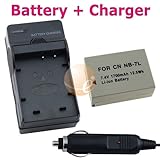 Canon NB-7L Compatible Li-Ion Battery + Battery Charger for Canon Digital C ....