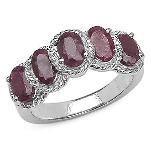 3.25 Carat Genuine Ruby Sterling Silver Ring by