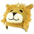 100% Wool Nepal Winter Cute Lion with Ears Animal Fleece Lined Beanie Ski Cap Hat