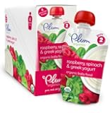 Plum Organics Baby Second Blends, Raspberry, Spinach and Greek Yogurt, 3.5 Ounce (Pack of 12)