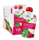 Sale Plum Organics Second Blends, Raspberry, Spinach and Greek Yogurt, 4-Ounce (Pack of 12) by Plum Organics