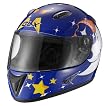 GLX Helmets Blue Star Moon Large Youth Full Face Motorcycle Helmet