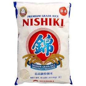 Nishiki Premium Rice, Medium Grain, 15-Pound Bag