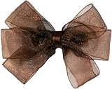 Posies Accessories Bitty (Small) Sheer Hair Bow Brown