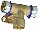 Viega 94738 PureFlow Zero Lead Bronze PEX Press Fire Sprinkler Tee with Female 1-Inch by 3/4-Inch by 1/2-Inch Press x Press x Female NPT