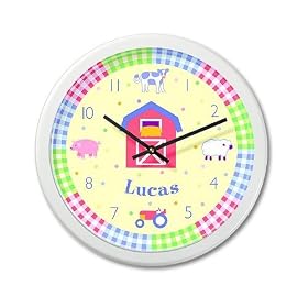Olive Kids - Country Baby Personalized Clock (White)