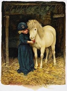 Illustration Depicting a Child Feeding a Pony by Harriet M. Bennett - Peel and Stick Wall Decal by Wallmonkeys