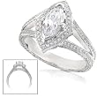 One of a Kind 1 1/2ctw Marquise Diamond Ring (D/SI3) in 18k White Gold