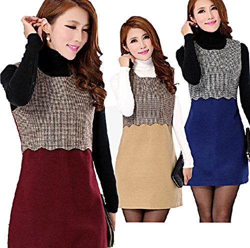 ワンピース ドレス ノースリーブ ベスト デート 千鳥格子 カジュアル キュート エレガンス レディース 秋物 冬物 可愛いスカーフ付き R534