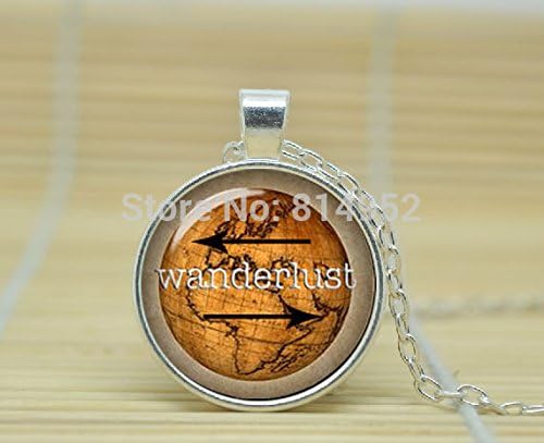 VintaStore Art Glass Necklace Wanderlust Necklace Inspirational Gift Necklace A3533