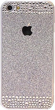 5S Case,Iphone 5 Case,TAIYANYU(TM) Gold Bling Rhinestone Diamond Crystal Glitter Bling Hard Case Cover Shell Phone Case for Iphone 5 5S with Soft Clean Cloth(Silver(hard case))