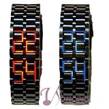 Montre Noir LED Bleu Materiaux Acier
