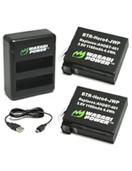 Photography: Wasabi Power Battery (2-Pack) and Dual Charger for GoPro HERO4 and GoPro AHDBT-401, AHBBP-401 - Wasabi Power