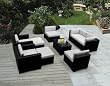 Genuine Ohana Outdoor Patio Sofa Wicker Sectional Furniture 9pc Couch Set with Free Patio Cover