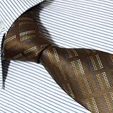 P5097 Designer Fashion Gift Necktie Brown Blue Orange Ties Set Checkers Neck Tie for Men Woven Pure Silk Mens Neckwear Neck Tie Set