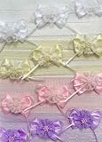 New Satin Bow Tie & Lace Bow Infant Stretch Headband ~ Lavender