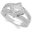 14K White Gold Diamond Ring - 0.75 Ct.